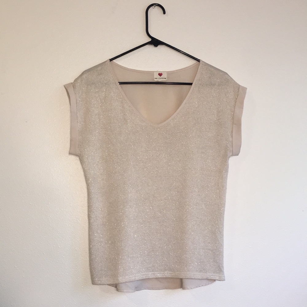 Beige sweater blouse